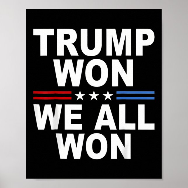 Poster Bandeira dos EUA 2024 Trump Venceu (Frente)