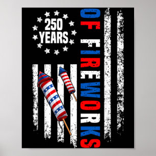 Poster Bandeira dos EUA 250 Anos de Fogos de Artifício 17