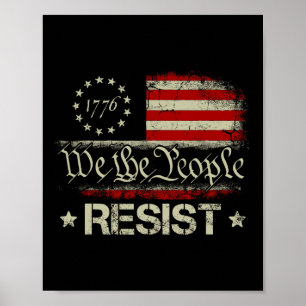 Poster Bandeira dos EUA Angustiada Resistir a Trump e Pro
