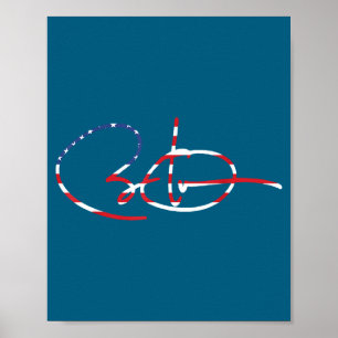 Poster Bandeira dos EUA Assinatura 44-48 Obama para Presi