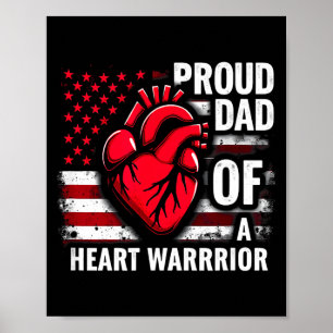 Poster Bandeira dos EUA CHD Conscientização Orgulhoso Pai