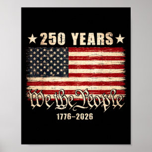 Poster Bandeira dos EUA de Aniversário de 250 anos 1776 2