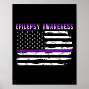 Poster Bandeira dos EUA de Conscientização sobre Epilepsi