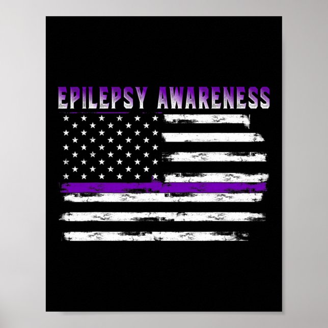 Poster Bandeira dos EUA de Conscientização sobre Epilepsi (Frente)