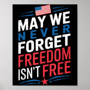 Poster Bandeira dos EUA dia da memória maio podemos esque