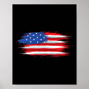 Poster Bandeira dos EUA engraçada patriótica 4 de julho d