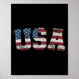 Poster Bandeira dos EUA Estrelas e Listras para Independê