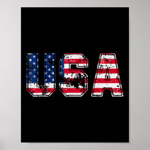 Poster Bandeira Dos Eua Patriótica Dia 4 De Julho Da Amér