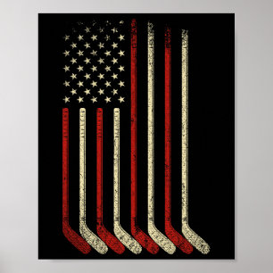 Poster Bandeira Dos EUA Patriótico Americano Jogador De H