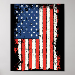 Poster Bandeira dos EUA quarto de julho orgulho americano