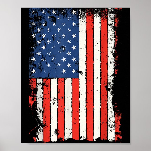 Poster Bandeira dos EUA quarto de julho orgulho patriótic (Frente)