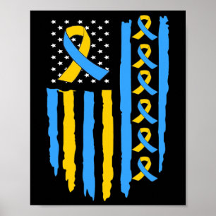 Poster Bandeira dos EUA Síndrome de Down Conscientização