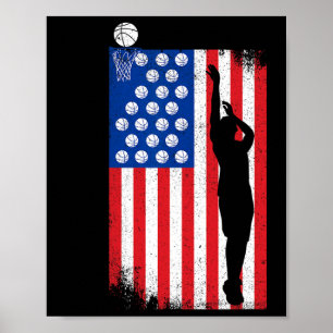 Poster Bandeira dos EUA Sketll America Argolas Masculino 