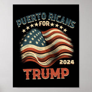 Poster Bandeira Dos Ricanos Para Trump 2024 Nos Eua