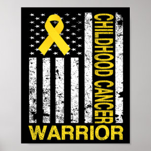Poster Bandeira Dourada de Conscientização do Guerreiro d