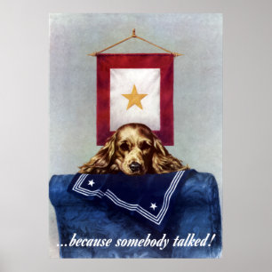Pôster Bandeira Dourado da estrela -- Porque alguém falo