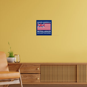 Poster Bandeira engraçada vermelha azul faça a América Re