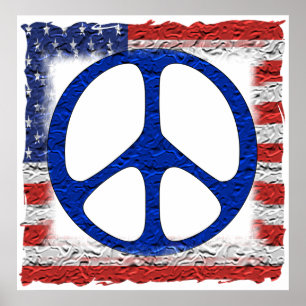 Poster Bandeira esfarrapada da paz
