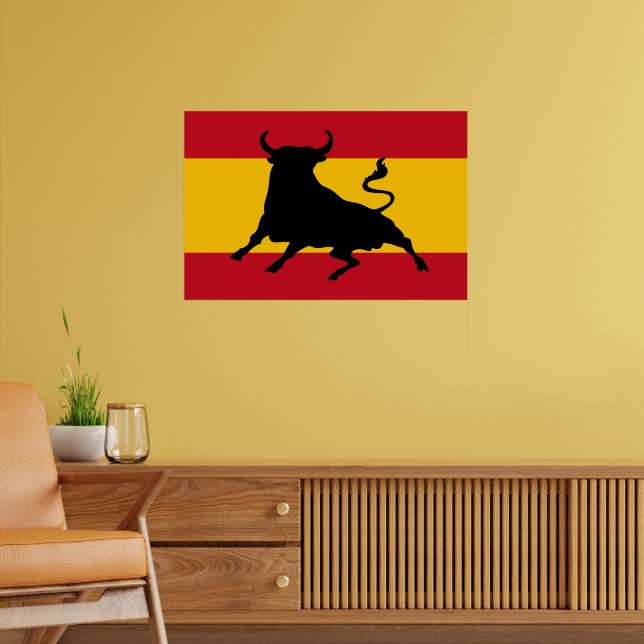 Poster Bandeira espanhola com touro (Sala de Estar 2)