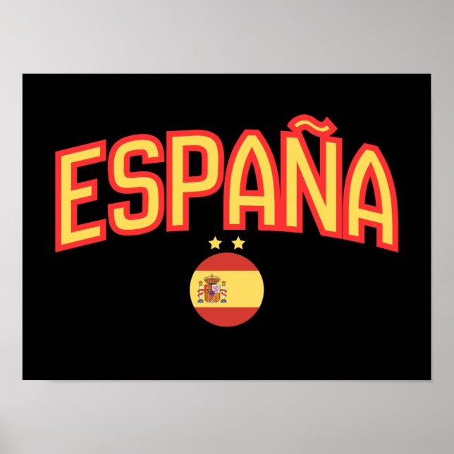 Poster Bandeira Espanhola da Espanha Souvenir  (Frente)