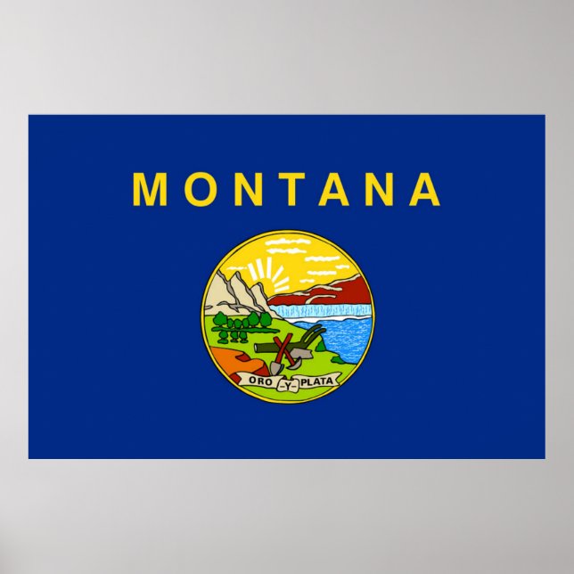 Poster bandeira estadual de Montana (Frente)