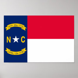 Poster Bandeira estatal da Carolina do Norte