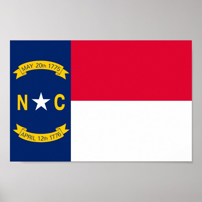 Poster Bandeira estatal da Carolina do Norte (Frente)