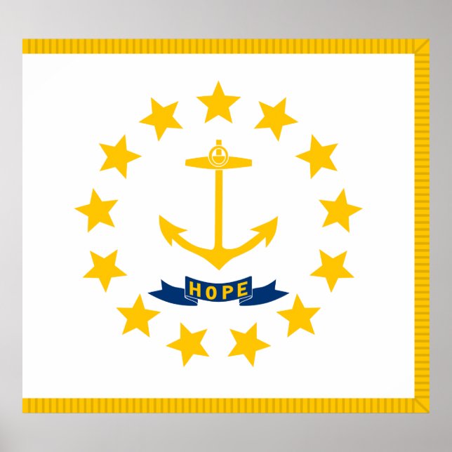 Poster Bandeira estatal Rhode Island (Frente)