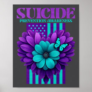 Poster Bandeira EUA Conscientização Prevenção Suicídio Pr