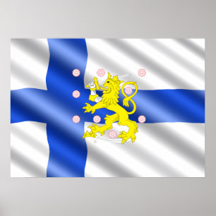 Pôster bandeira finlandesa