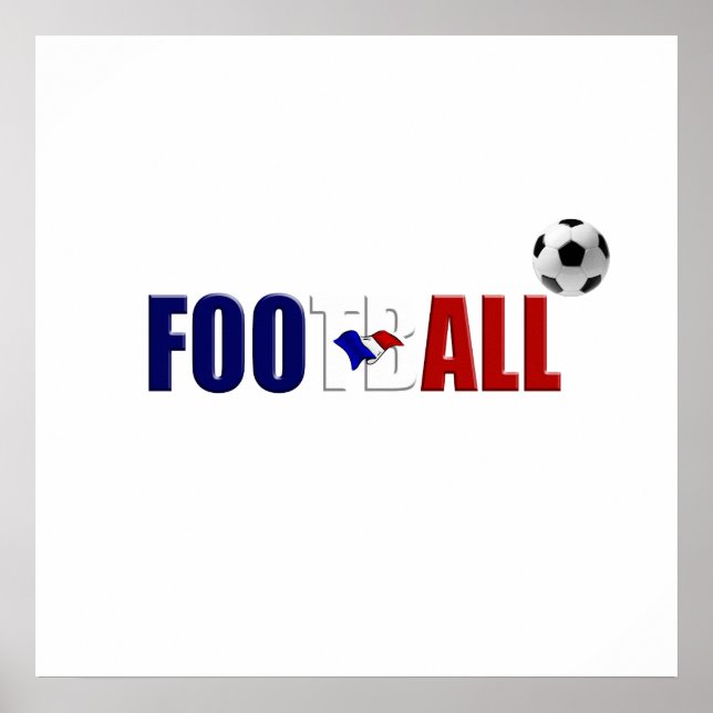 Pôster Bandeira francesa de futebol cola presentes de log (Frente)