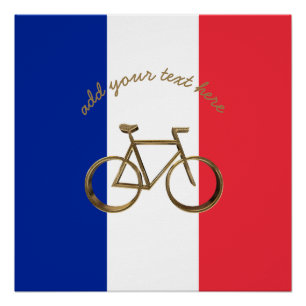 Pôster Bandeira francesa França Ciclo de Ciclo de Bicicle
