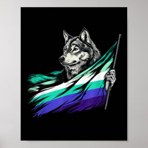 Poster Bandeira Gay Masculina LGBTQ Lobo Orgulho Mlm LGBT