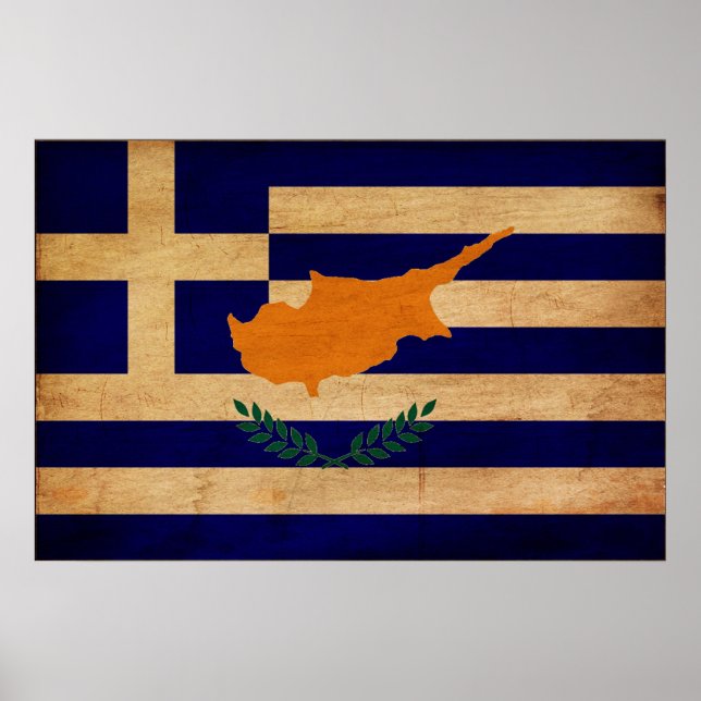 Pôster Bandeira Grega de Chipre (Frente)