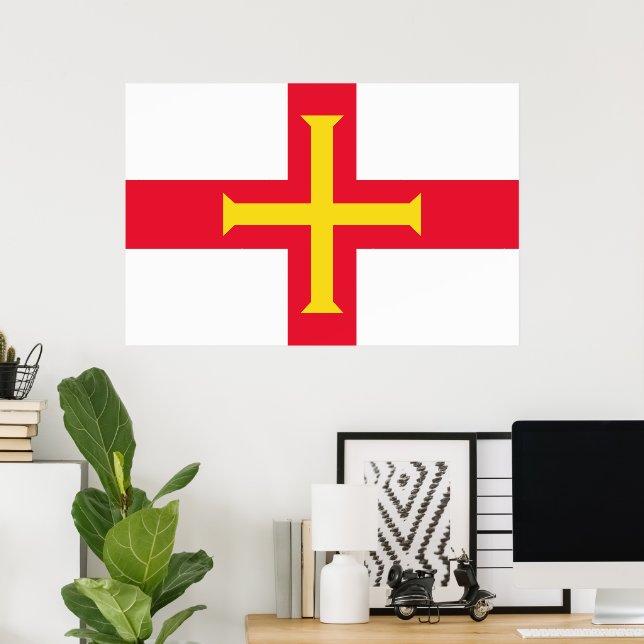 Poster bandeira Guernsey (Escritório em casa)