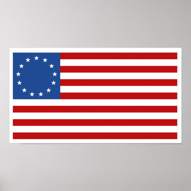 Poster Bandeira Histórica Betsy Ross American (Frente)