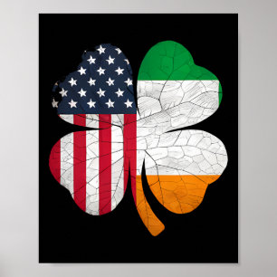 Poster Bandeira Irlandesa Americana Bandeira Irlanda Dia