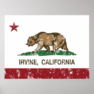 Pôster Bandeira Irvine do estado de Californi