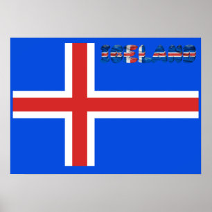 Poster Bandeira islandêsa