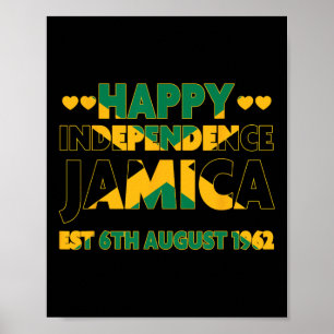 Poster Bandeira jamaicana do Dia da Independência 6 de ag
