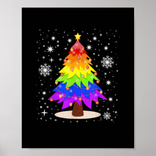 Poster Bandeira LGBT Árvore de Natal Feliz Natal Gay LGBT