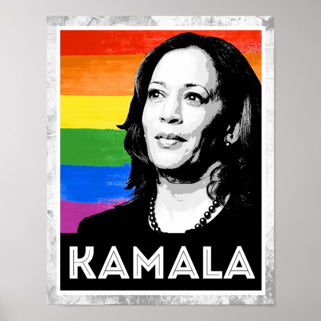 Poster Bandeira LGBT - KAMALA HARRIS 2020 (Frente)