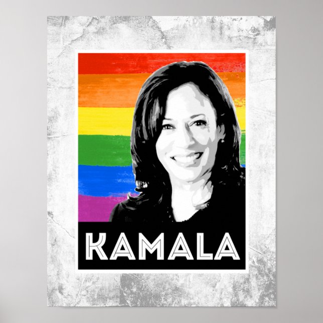 Poster Bandeira LGBT - KAMALA HARRIS 2020 (Frente)