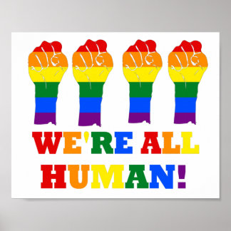 Poster Bandeira LGBT Todos somos o Mês do Orgulho Humano