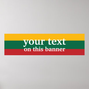 Poster Bandeira lisa de Lithuania