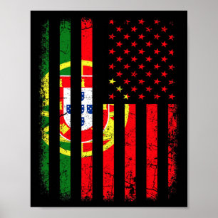 Poster Bandeira Luso-Americana Portugal América Orgulho E