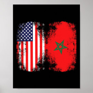 Poster Bandeira Marroquina Americana Mourisca Torcedor Fu