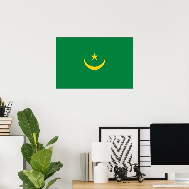 Poster Bandeira mauritana (Escritório em casa)