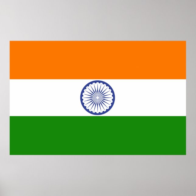 Poster Bandeira Nacional da Índia Ashoka Chakra (Frente)