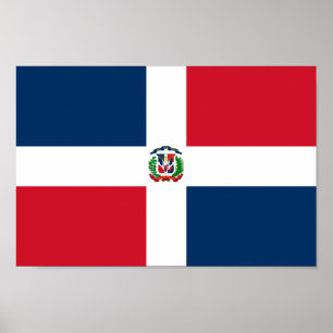 Poster Bandeira nacional do mundo da República Dominican